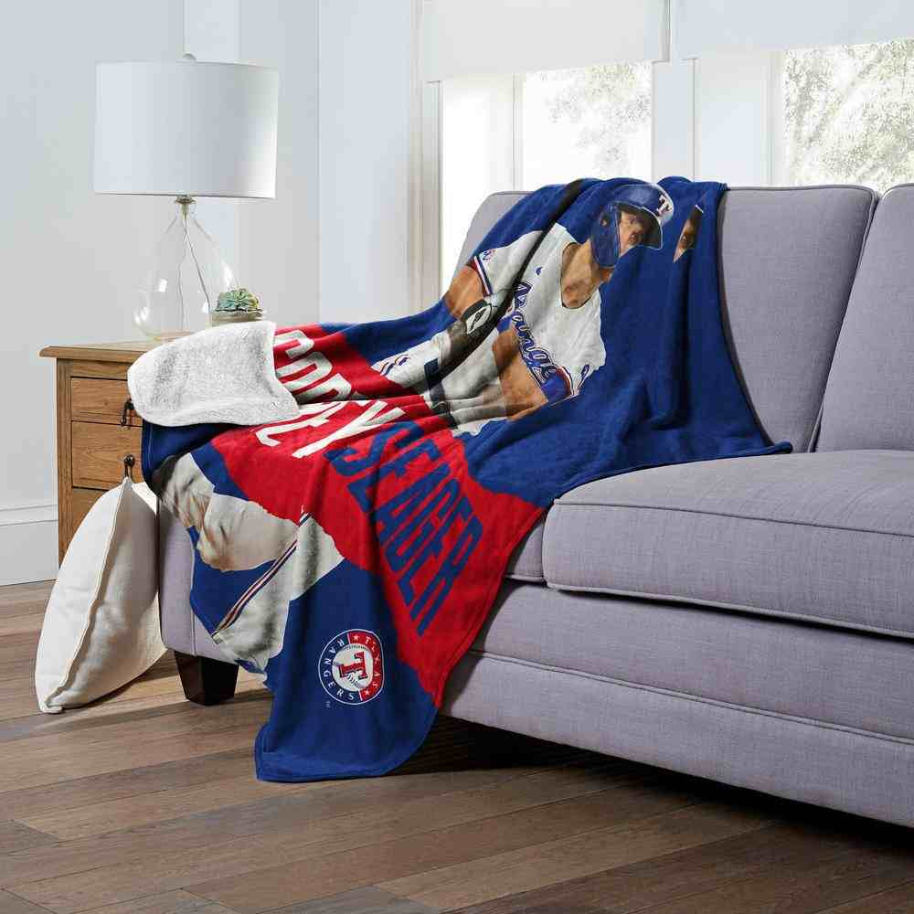 MLB Texas Rangers Corey Seager Silk Touch Sherpa Throw Blanket 50x60 Inches
