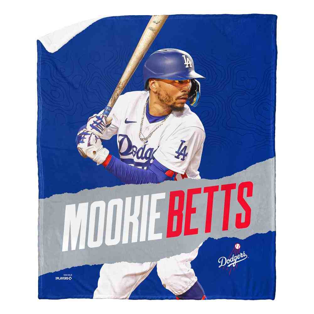 MLB Los Angeles Dodgers Mookie Betts Silk Touch Sherpa Throw Blanket 50x60 Inches