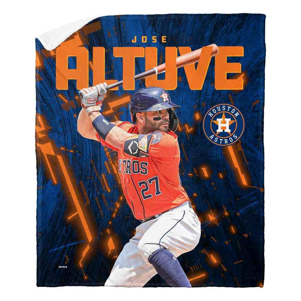 MLB Houston Astros Jose Altuve Silk Touch Sherpa Throw Blanket 50x60 Inches