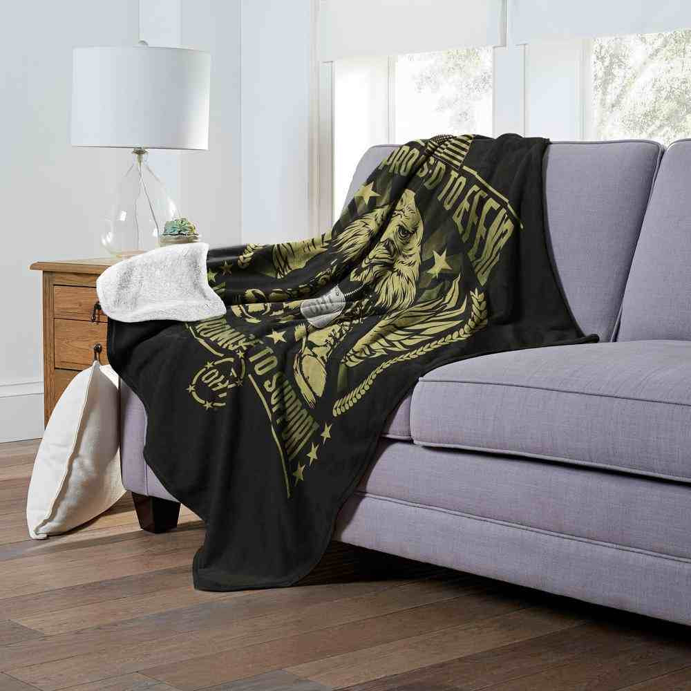 Operation Hat Trick Operation Hat Trick Honor & Defense Mink Sherpa Throw Blanket 60x80Inches