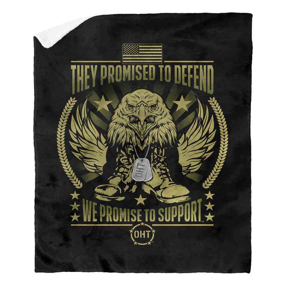 Operation Hat Trick Operation Hat Trick Honor & Defense Mink Sherpa Throw Blanket 60x80Inches