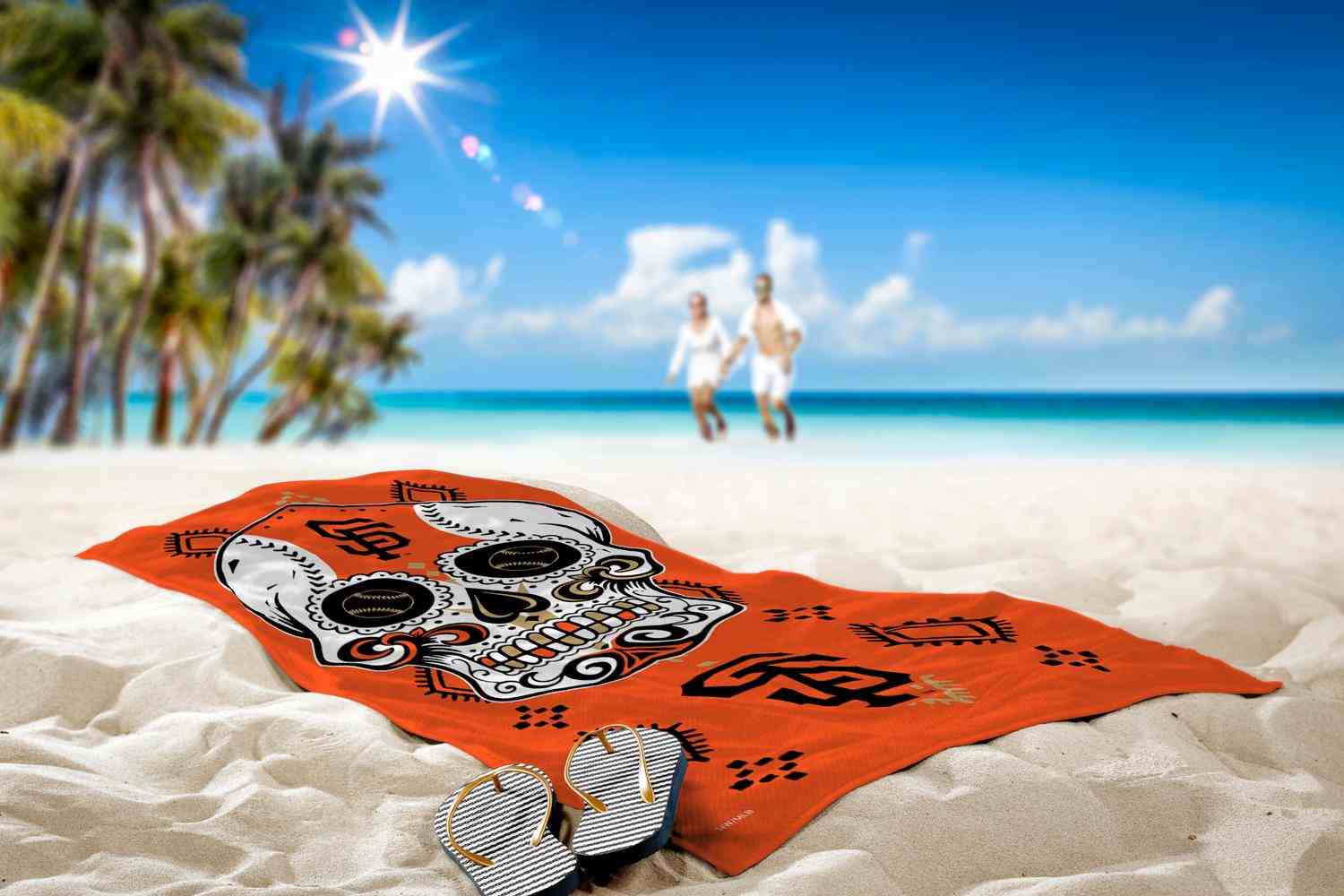 MLB San Francisco Giants Candy Skull Beach Towel 30x60 Inches