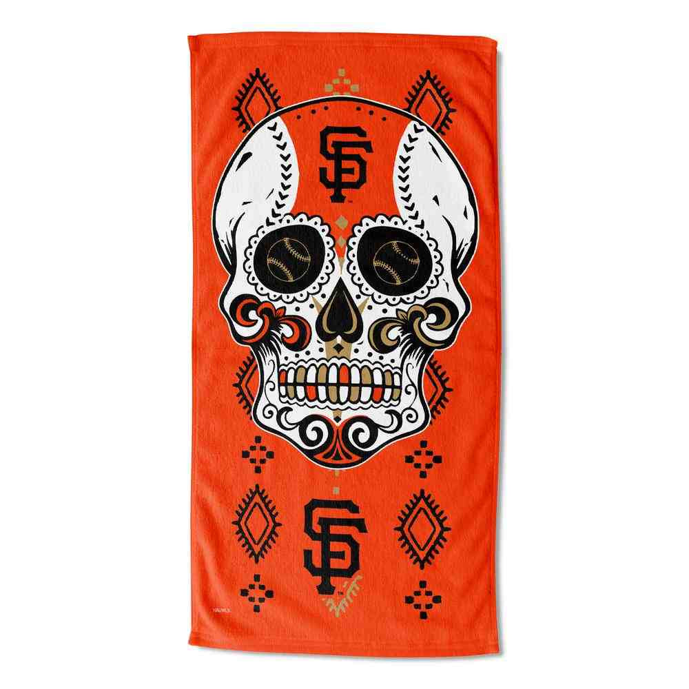 MLB San Francisco Giants Candy Skull Beach Towel 30x60 Inches