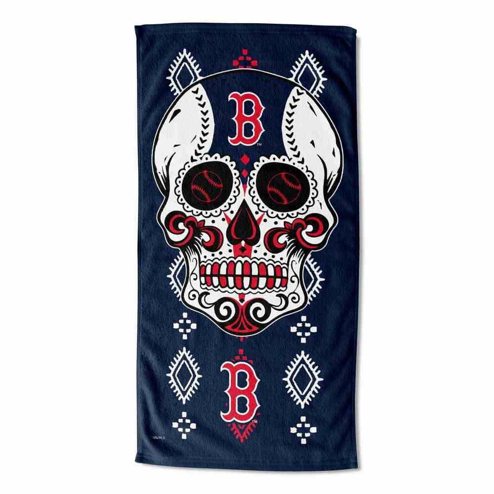 MLB Boston Red Sox Candy Skull Beach Towel 30x60 Inches