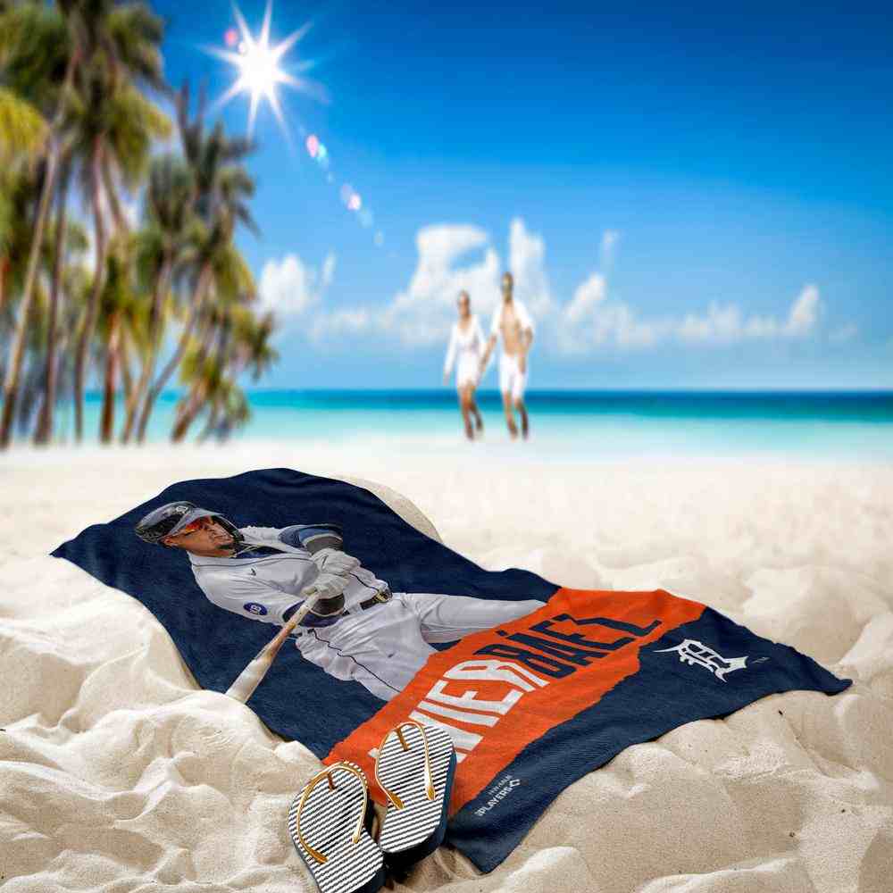 MLB Detroit Tigers Javier Baez Beach Towel 30x60 Inches