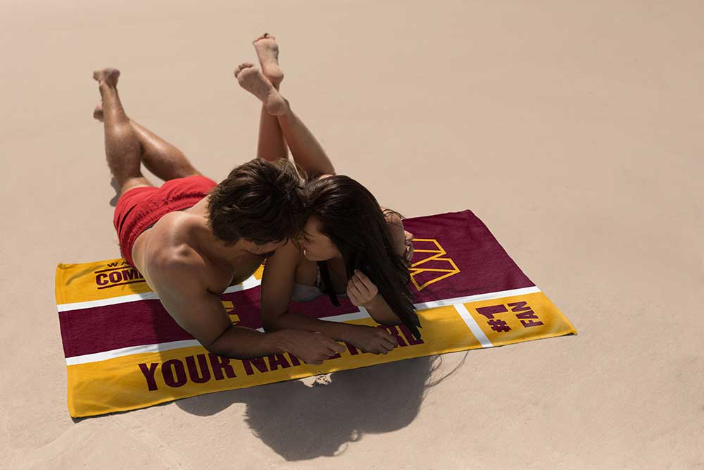 NFL Washington Colorblock Personalized Beach Towel 30x60 Inches