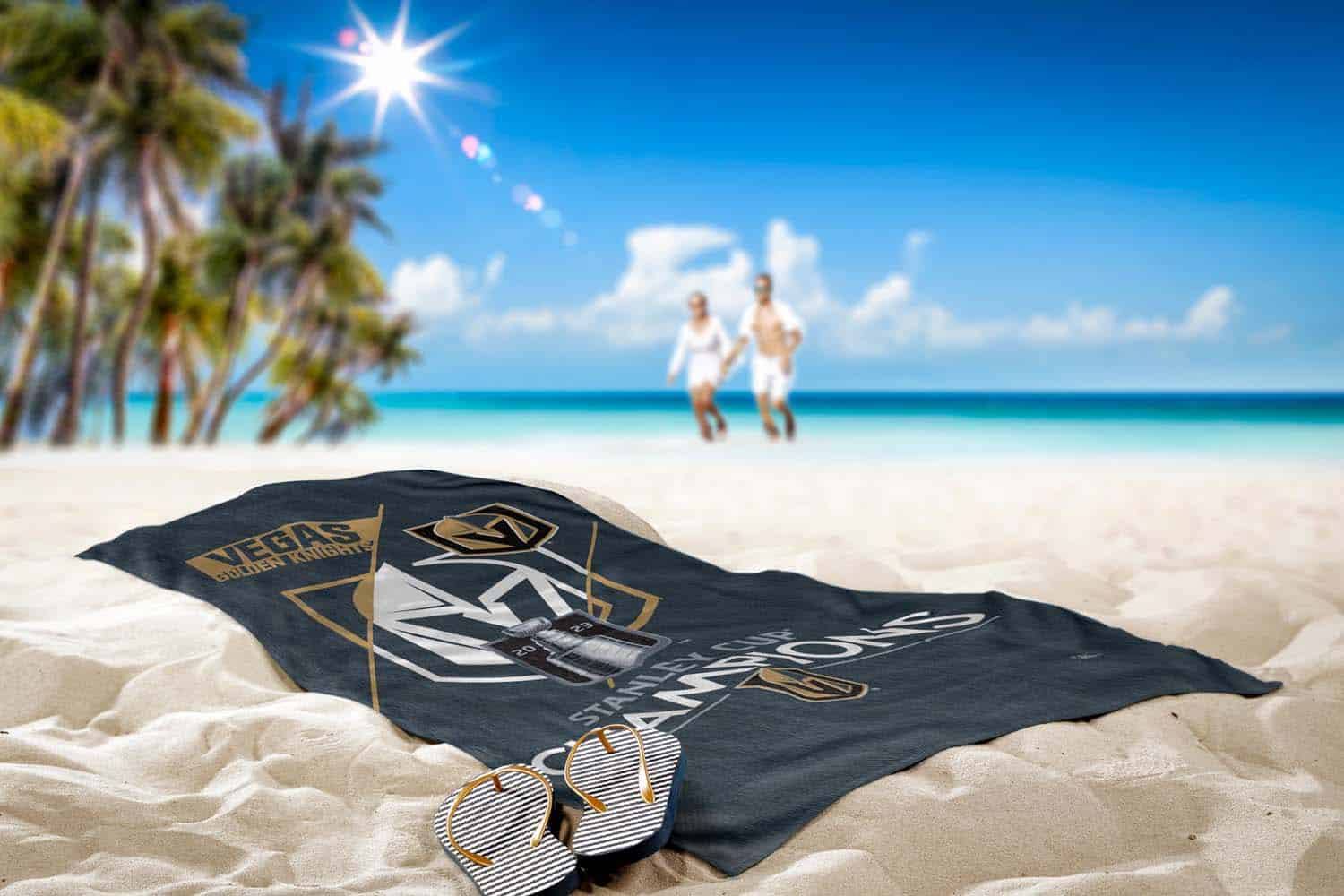 NHL Vegas Golden Knights 2023 Stanley Cup Champions Trick Play Beach Towel 30x60 Inches