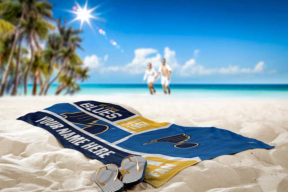 NHL St. Louis Blues Colorblock Personalized Beach Towel 30x60 Inches