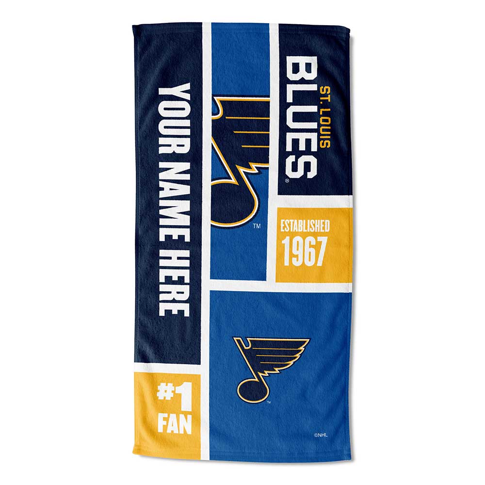 NHL St. Louis Blues Colorblock Personalized Beach Towel 30x60 Inches