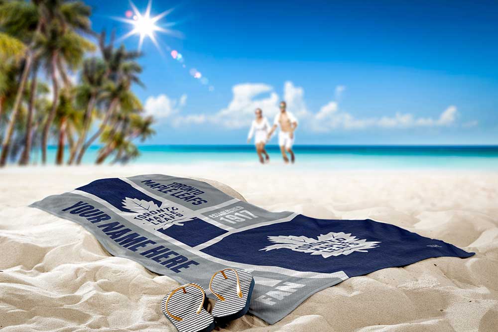 NHL Toronto Maple Leafs Colorblock Personalized Beach Towel 30x60 Inches
