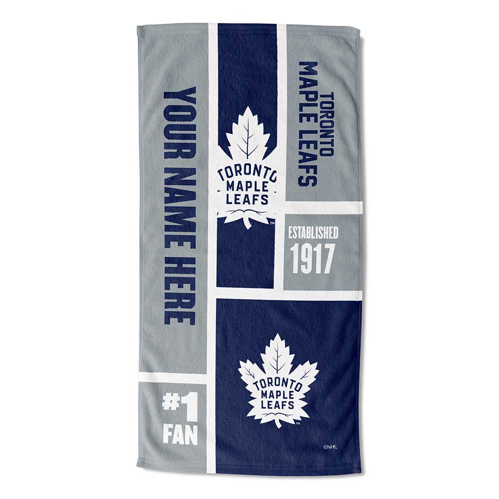 NHL Toronto Maple Leafs Colorblock Personalized Beach Towel 30x60 Inches