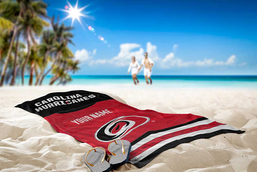 NHL Carolina Hurricanes Personalized Beach Towel 30x60 Inches