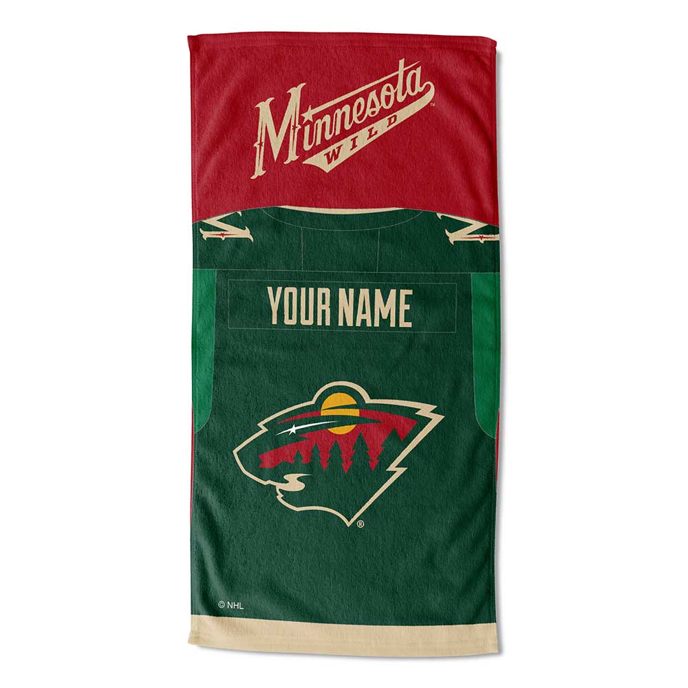 NHL Minnesota Wild Personalized Beach Towel 30x60 Inches