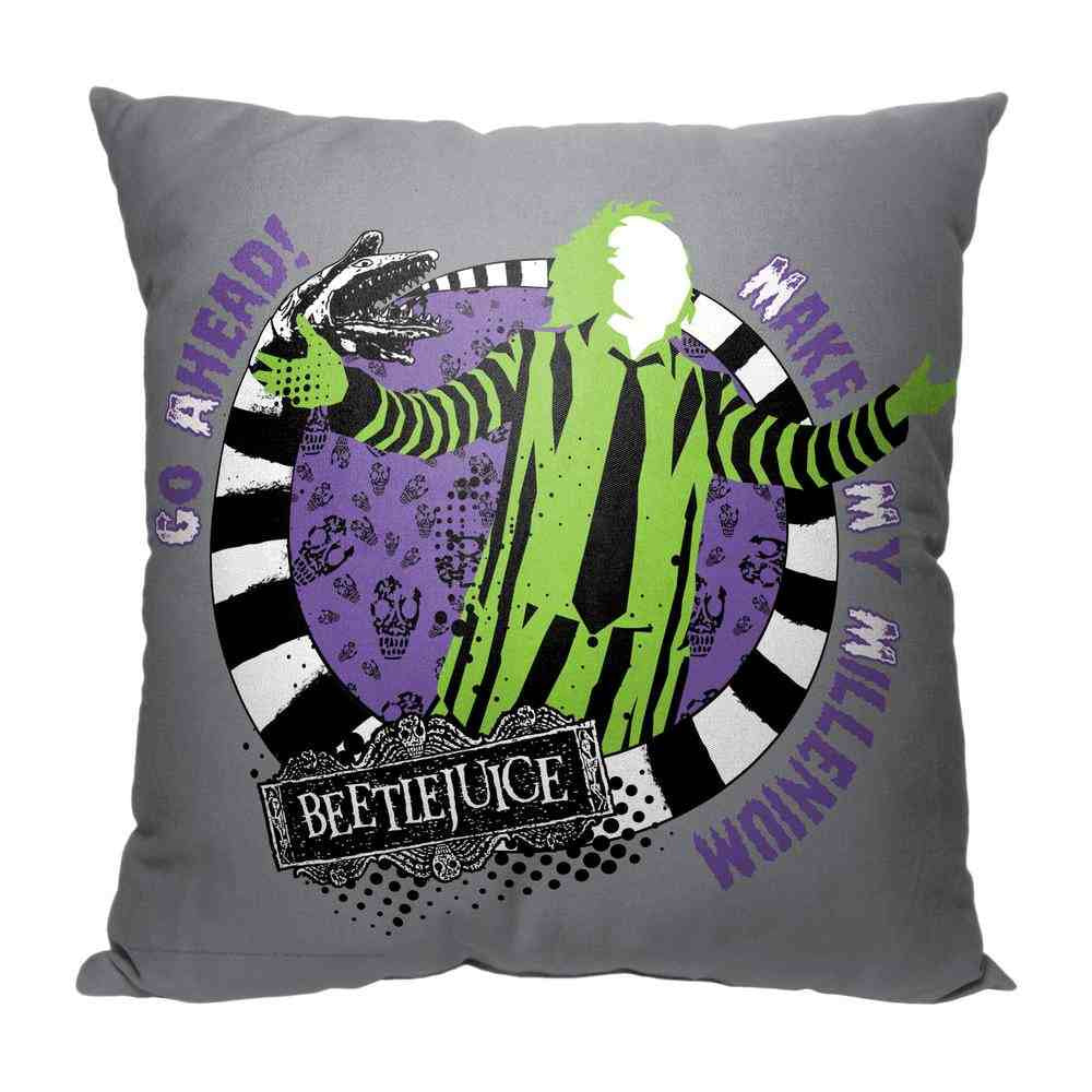 Warner Bros. Beetlejuice Make My Millenium Throw Pillow 18x18 Inches