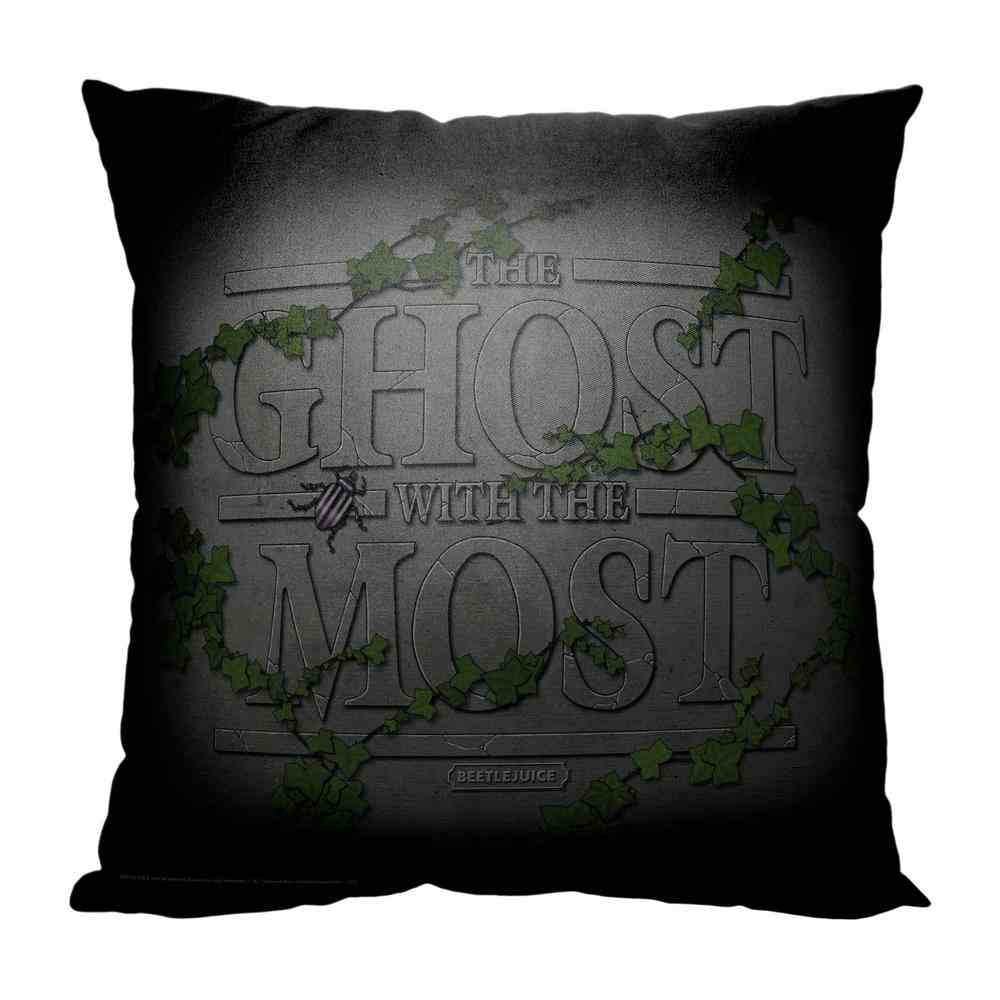 Warner Bros. Beetlejuice Ghostly Gravestone Throw Pillow 18x18 Inches