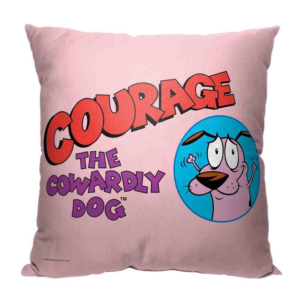 Cartoon Network Courage The Cowardly Dog Courage The Cowardly Dog Throw Pillow 18x18 Inches