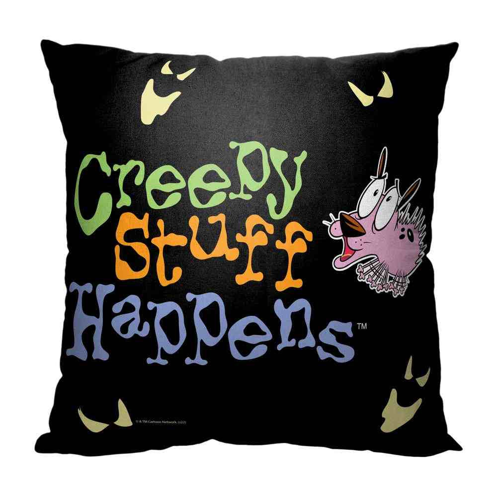 Cartoon Network Courage The Cowardly Dog Creepy Stuff Happens Throw Pillow 18x18 Inches