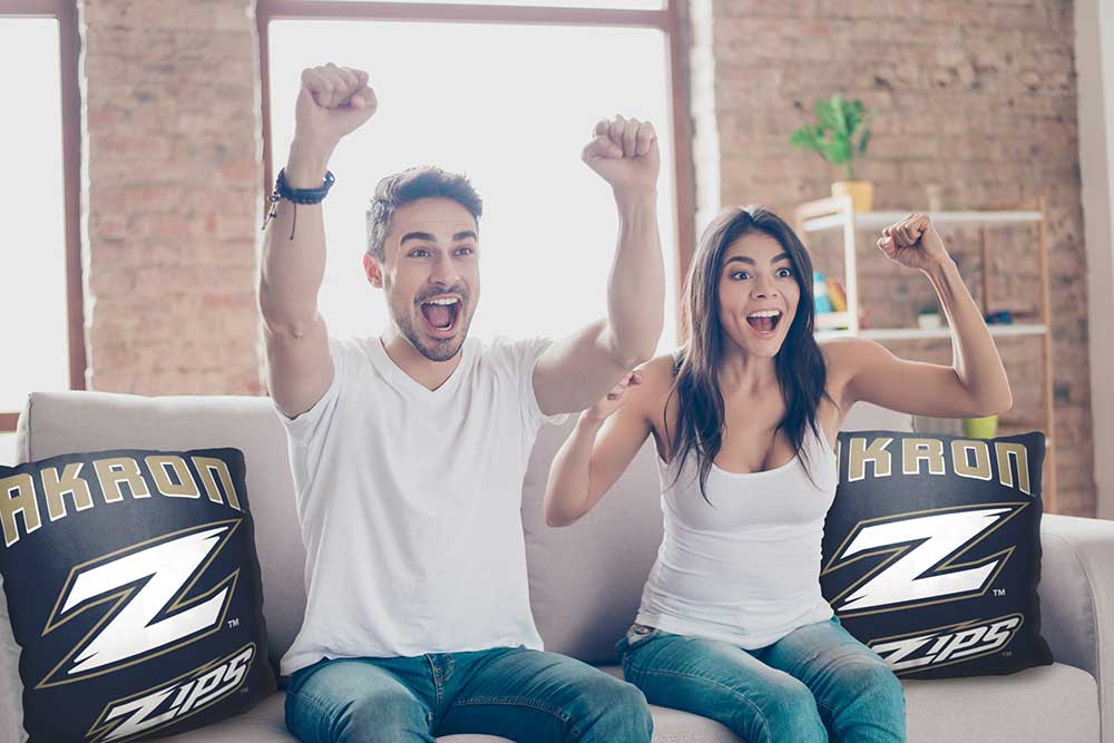 NCAA Akron Zips Alumni Throw Pillow 18x18 Inches