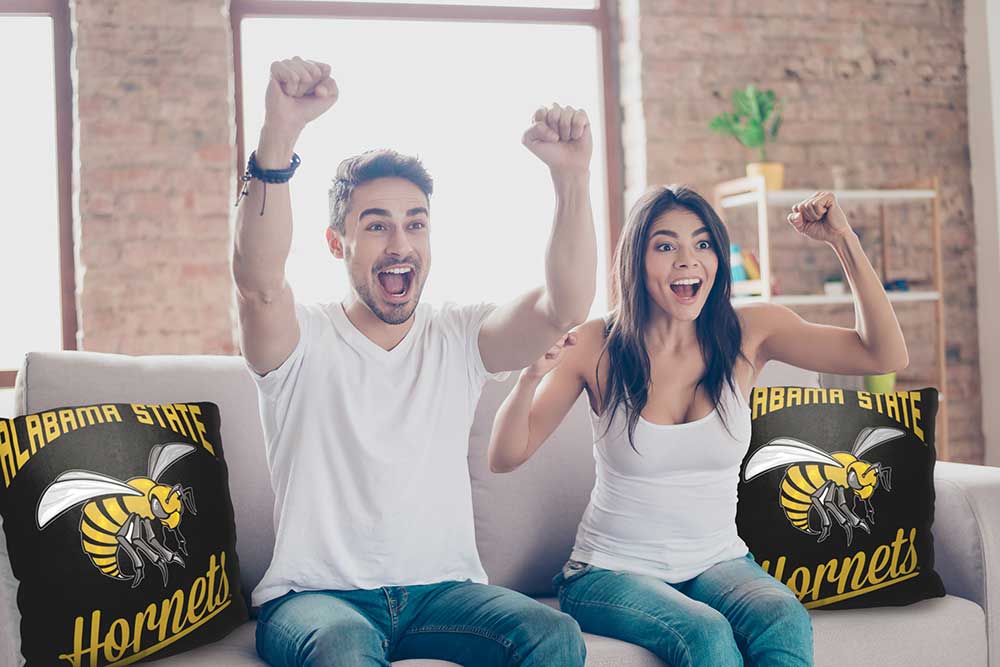 NCAA Alabama State Hornets Alumni Throw Pillow 18x18 Inches