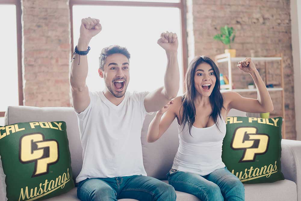 NCAA Cal Poly Mustangs Alumni Throw Pillow 18x18 Inches