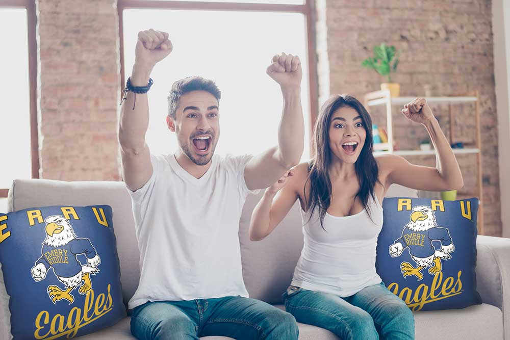 NCAA Embry Riddle Eagles Alumni Throw Pillow 18x18 Inches