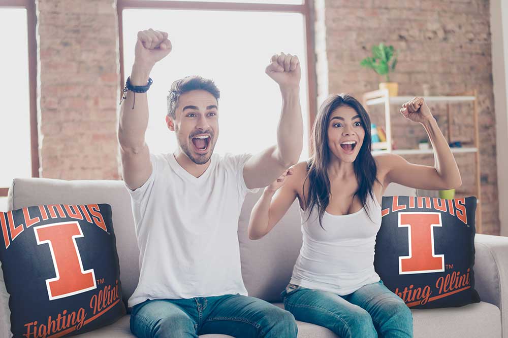 NCAA Illinois Fighting Illini Alumni Throw Pillow 18x18 Inches