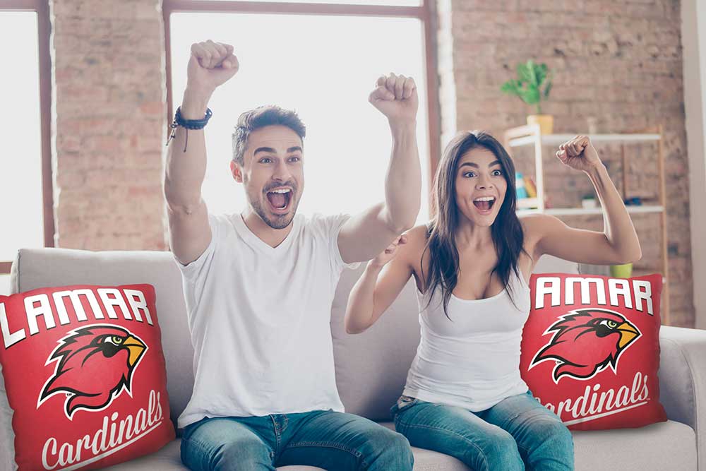 NCAA Lamar Cardinals Alumni Throw Pillow 18x18 Inches