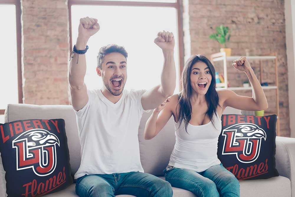 NCAA Liberty Flames Alumni Throw Pillow 18x18 Inches