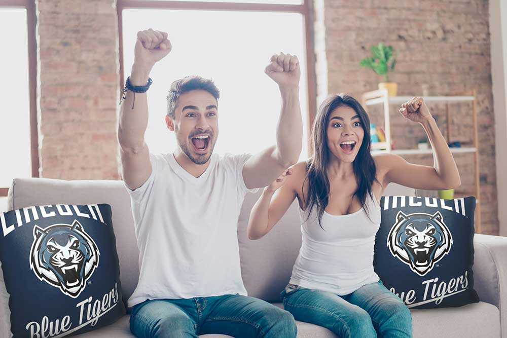 NCAA Lincoln Blue Tigers Alumni Throw Pillow 18x18 Inches