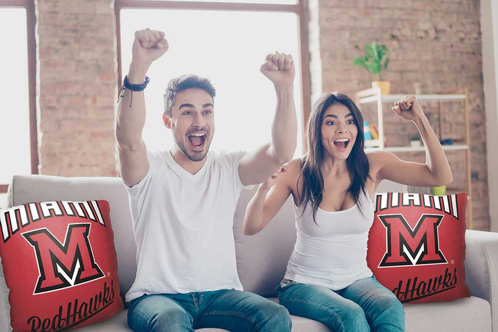 NCAA Miami Of Ohio Redhawks Alumni Throw Pillow 18x18 Inches