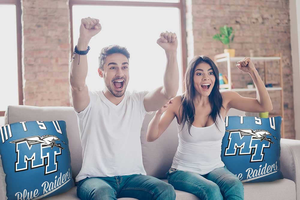 NCAA Middle Tennessee Blue Raiders Alumni Throw Pillow 18x18 Inches