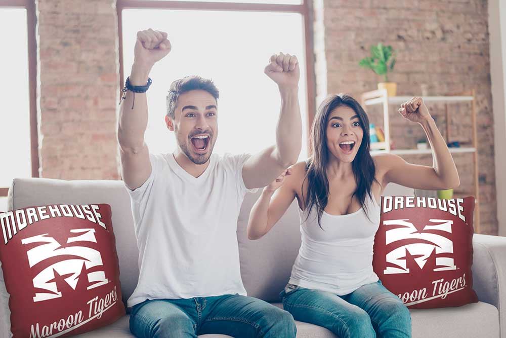 NCAA Morehouse Maroon Tigers Alumni Throw Pillow 18x18 Inches