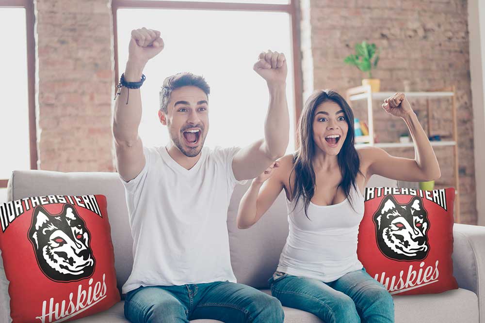 NCAA NorthEastern Huskies Alumni Throw Pillow 18x18 Inches