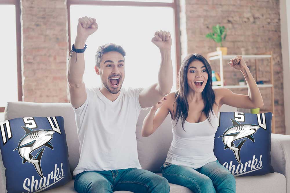 NCAA Nova SouthEastern Sharks Alumni Throw Pillow 18x18 Inches