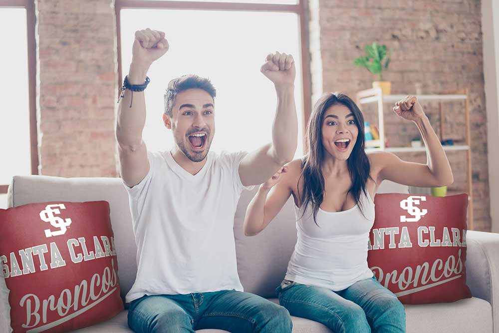 NCAA Santa Clara Broncos Alumni Throw Pillow 18x18 Inches