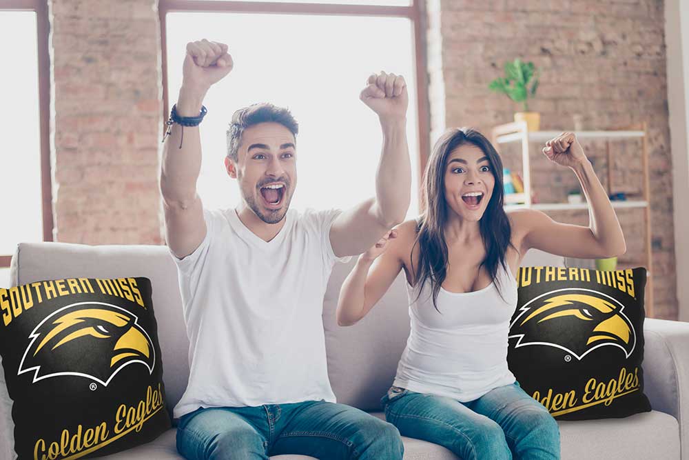 NCAA Southern Miss Golden Eagles Alumni Throw Pillow 18x18 Inches