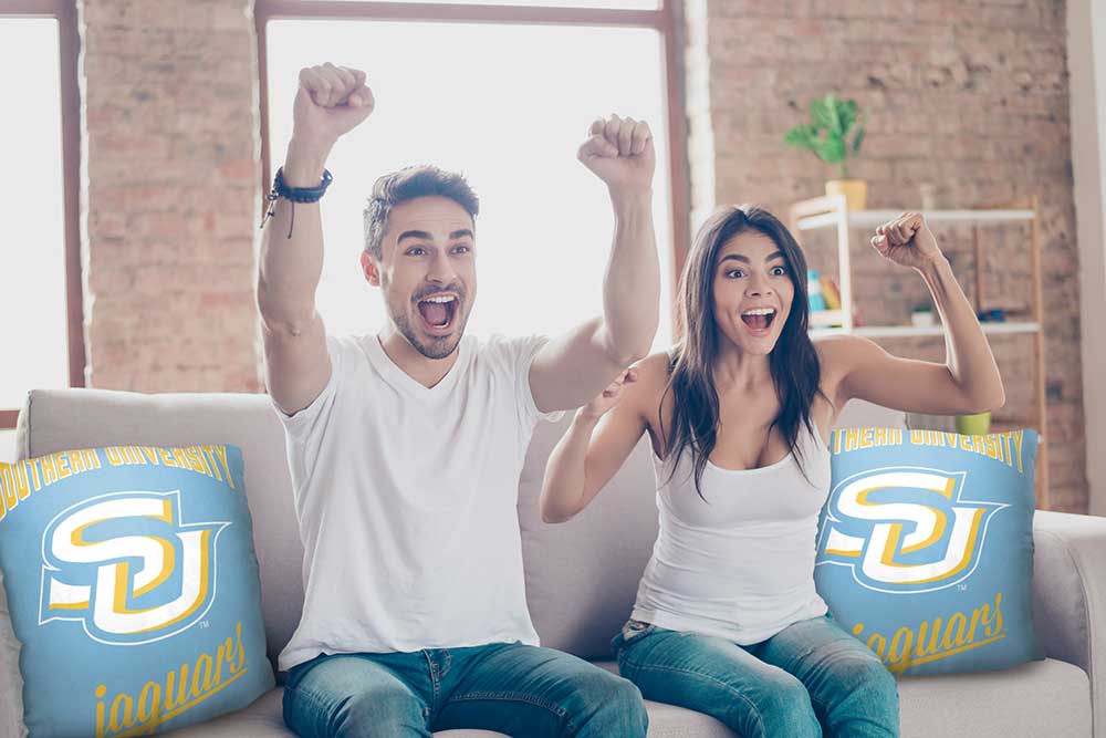 NCAA Southern Jaguars Alumni Throw Pillow 18x18 Inches