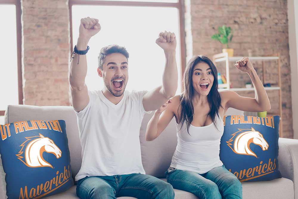 NCAA UT Arlington Mavericks Alumni Throw Pillow 18x18 Inches