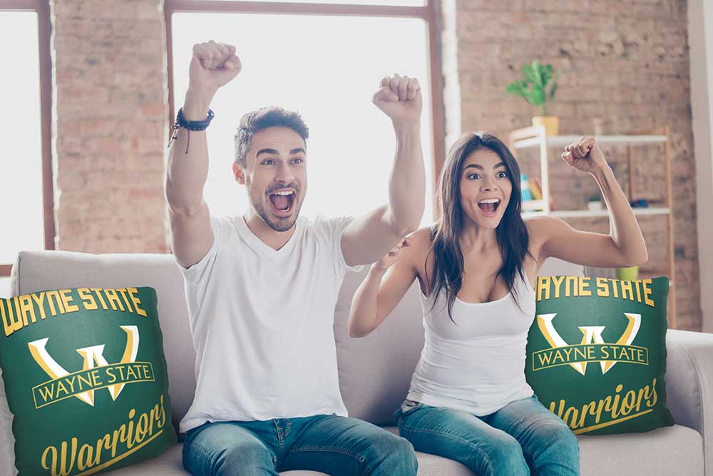 NCAA Wayne State Warriors Alumni Throw Pillow 18x18 Inches