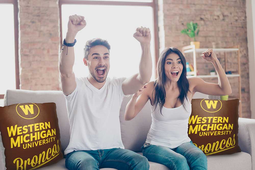 NCAA Western Michigan Broncos Alumni Throw Pillow 18x18 Inches