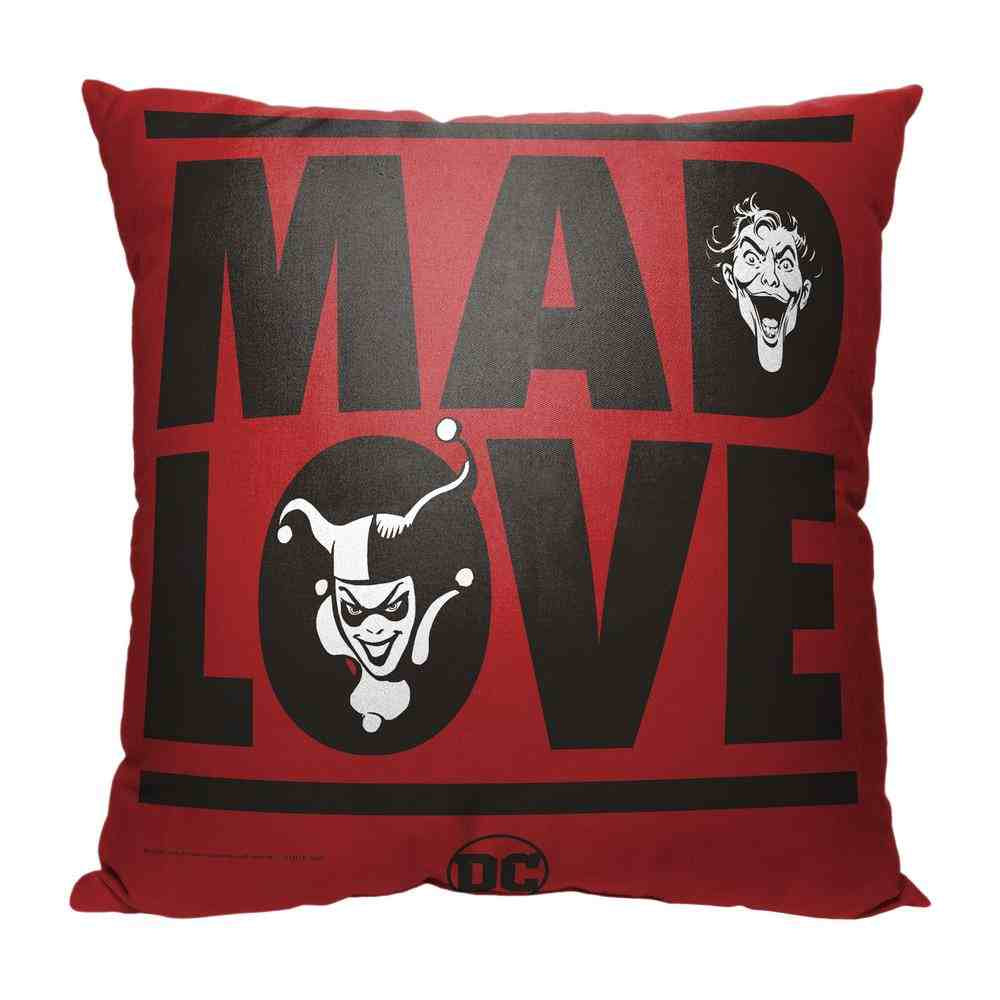 Warner Bros. Batman Mad Love Throw Pillow 18x18 Inches
