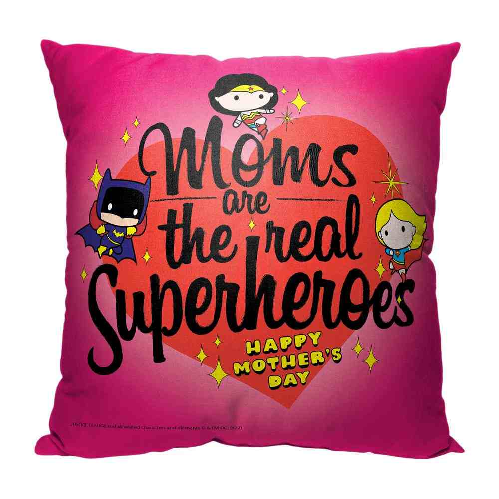 Warner Bros. Superman Moms Are The Real Supers Throw Pillow 18x18 Inches