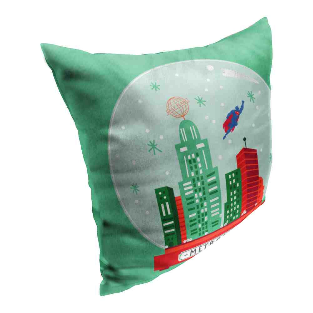 Warner Bros. Justice League Metropolis Globe Throw Pillow 18x18 Inches