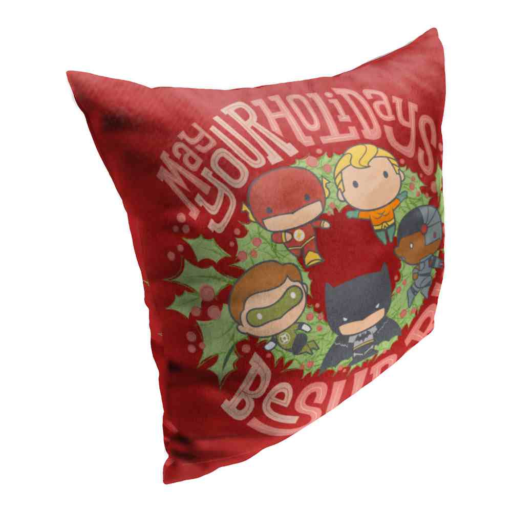 Warner Bros. Justice League Super Holidays Throw Pillow 18x18 Inches