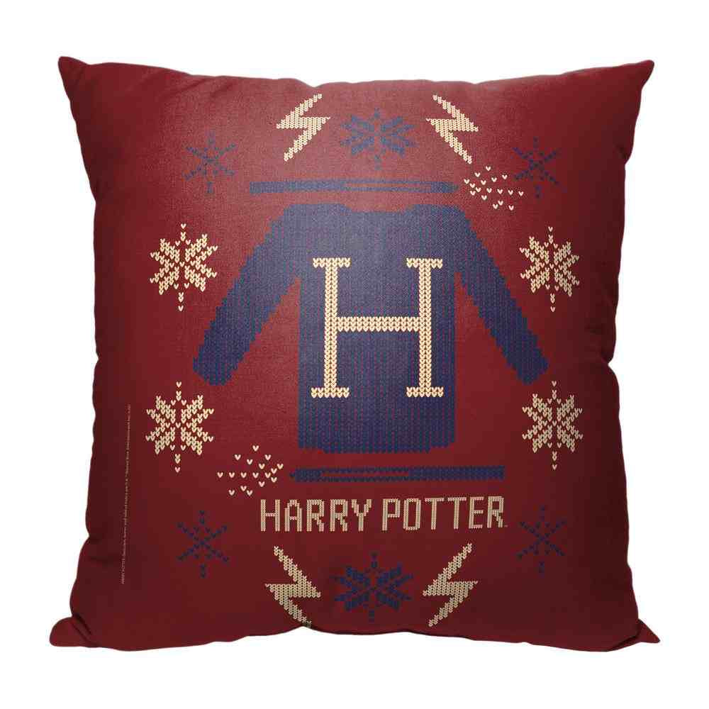 Warner Bros. Harry Potter Harrys Sweater Throw Pillow 18x18 Inches