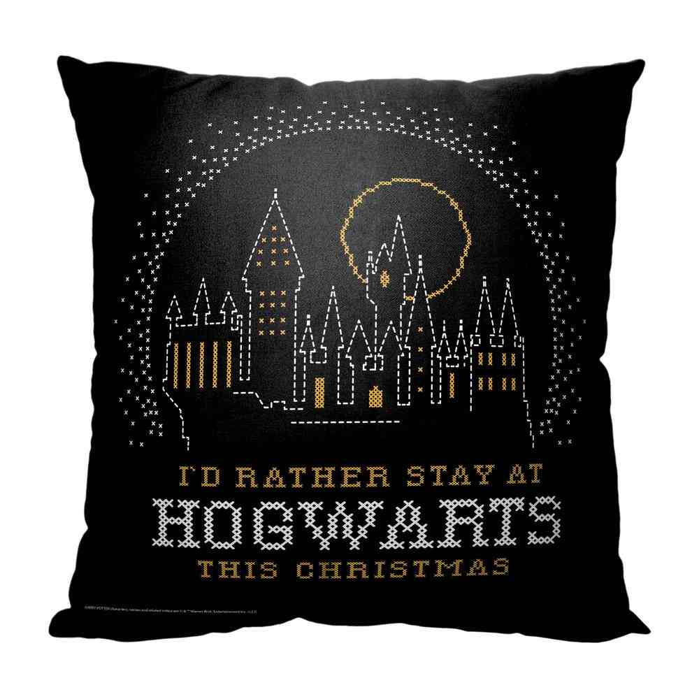 Warner Bros. Harry Potter Hogwarts Christmas Throw Pillow 18x18 Inches