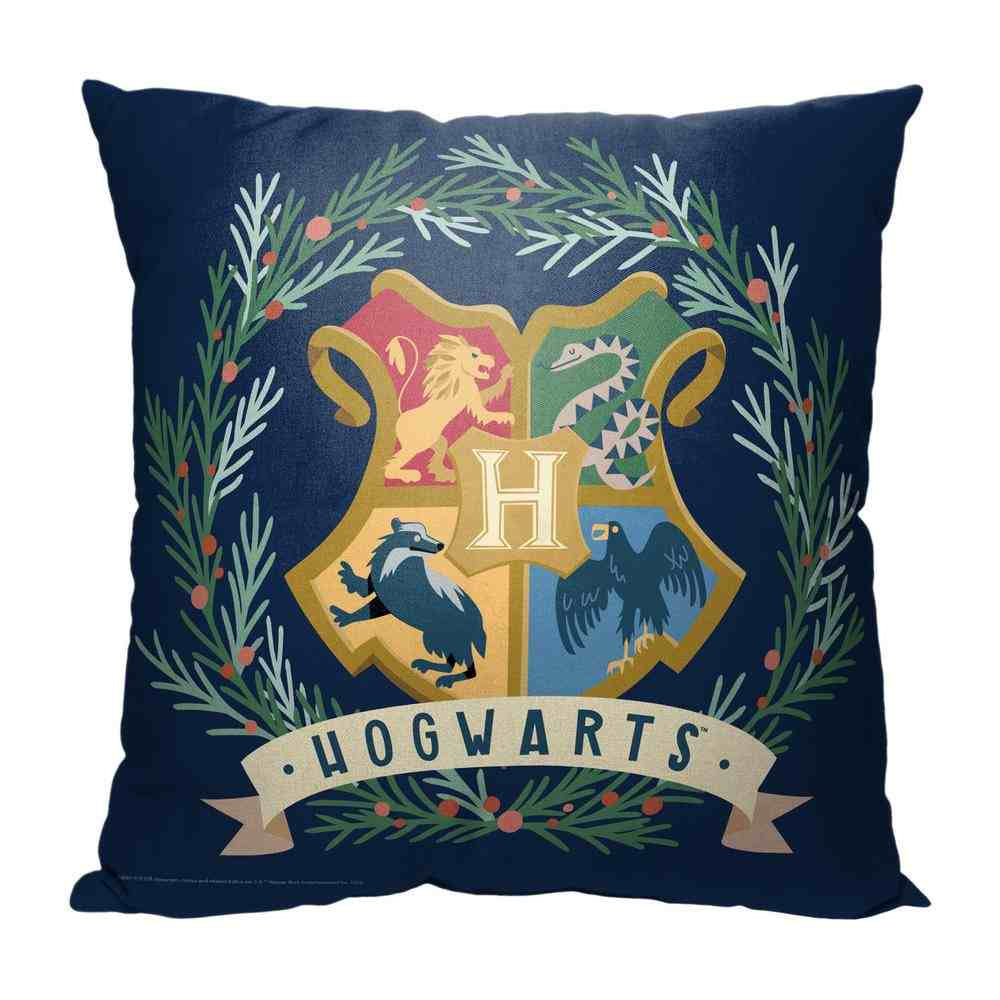 Warner Bros. Harry Potter Hogwarts Wreath Throw Pillow 18x18 Inches