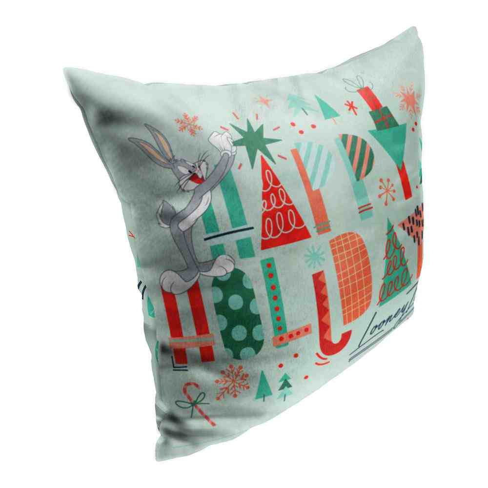 Warner Bros. Looney Tunes Happy Holidays Throw Pillow 18x18 Inches