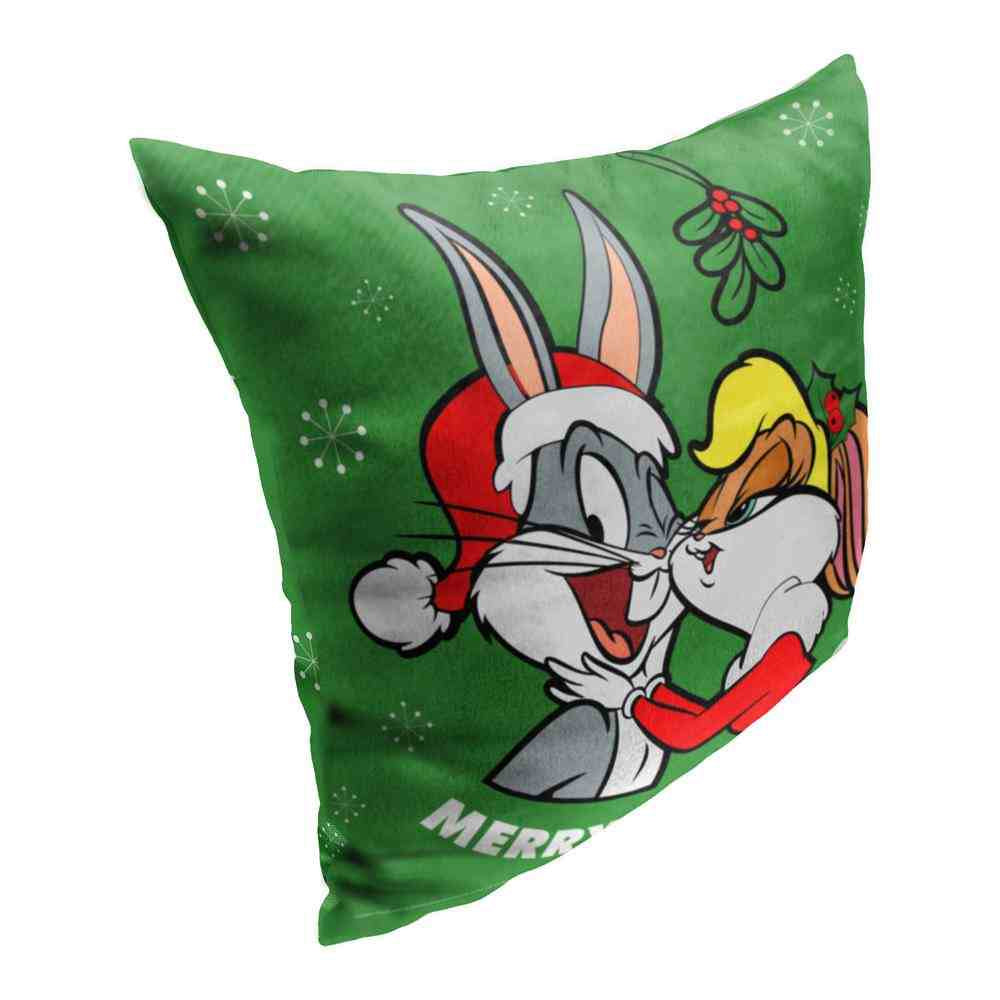 Warner Bros. Looney Tunes Merry Mistletoe Throw Pillow 18x18 Inches