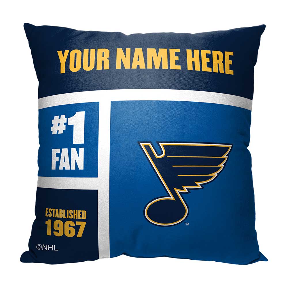 NHL St. Louis Blues Colorblock Personalized Throw Pillow 18x18 Inches